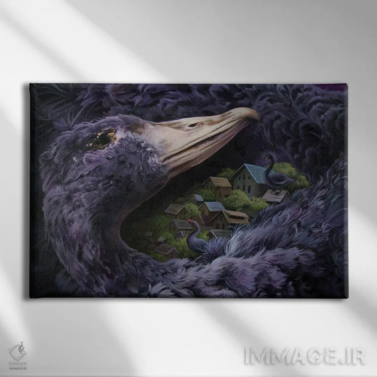 تابلو دکوراتیو در سراسر شب اثر گیگی چن - نمای روبهرو روی دیوار