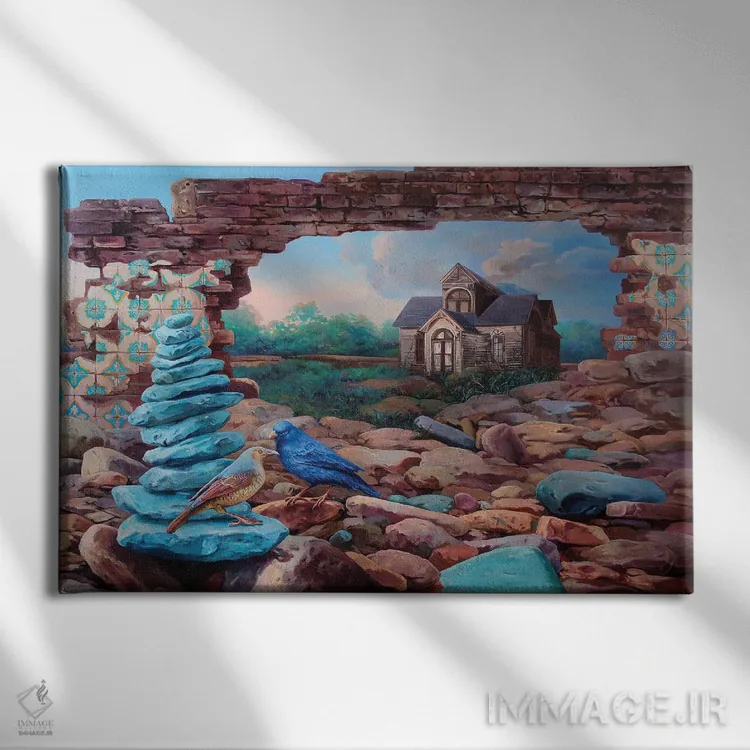 تابلو دکوراتیو نزدیک تر از آنچه فکر می کنی اثر گیگی چن - نمای روبهرو روی دیوار