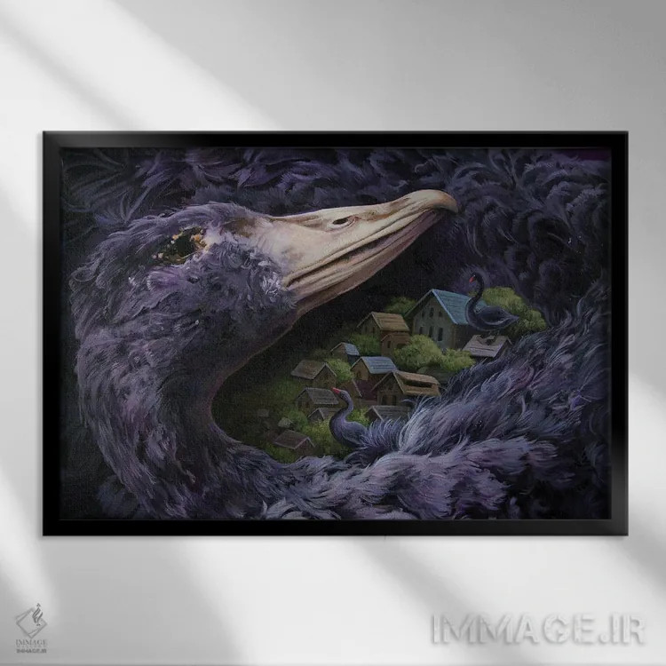 تابلو دکوراتیو در سراسر شب اثر گیگی چن - نمای قابدار مشکی