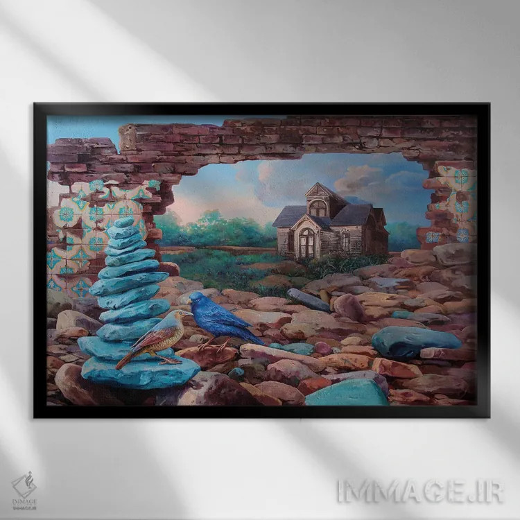 تابلو دکوراتیو نزدیک تر از آنچه فکر می کنی اثر گیگی چن - نمای قابدار مشکی