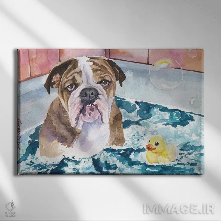 تابلو دکوراتیو زمان حمام اثر جورج دیاچنکو - نمای روبهرو روی دیوار