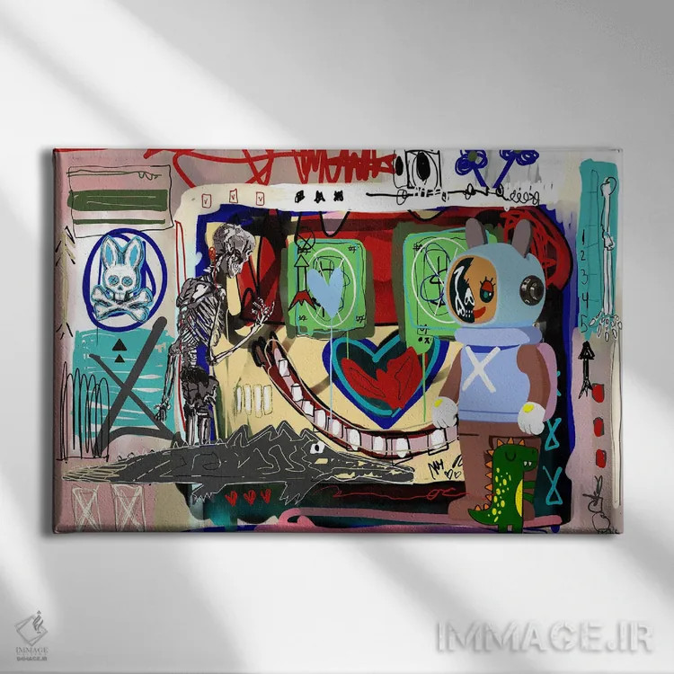 تابلو انتزاعی آغوش بزرگ اثر گابریل کوزارلی - نمای روبهرو روی دیوار