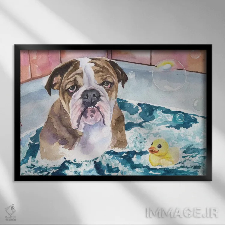 تابلو دکوراتیو زمان حمام اثر جورج دیاچنکو - نمای قابدار مشکی