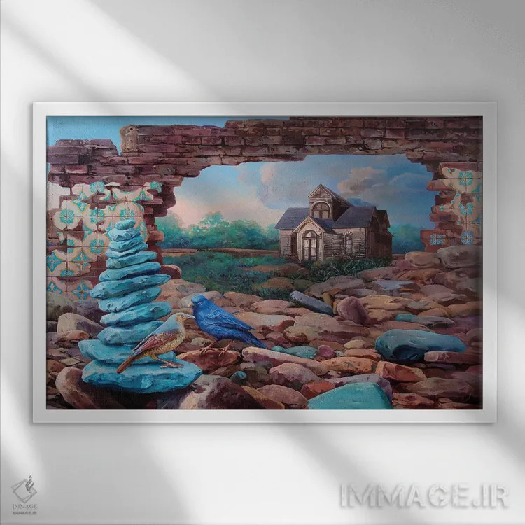 تابلو دکوراتیو نزدیک تر از آنچه فکر می کنی اثر گیگی چن - نمای قابدار سفید