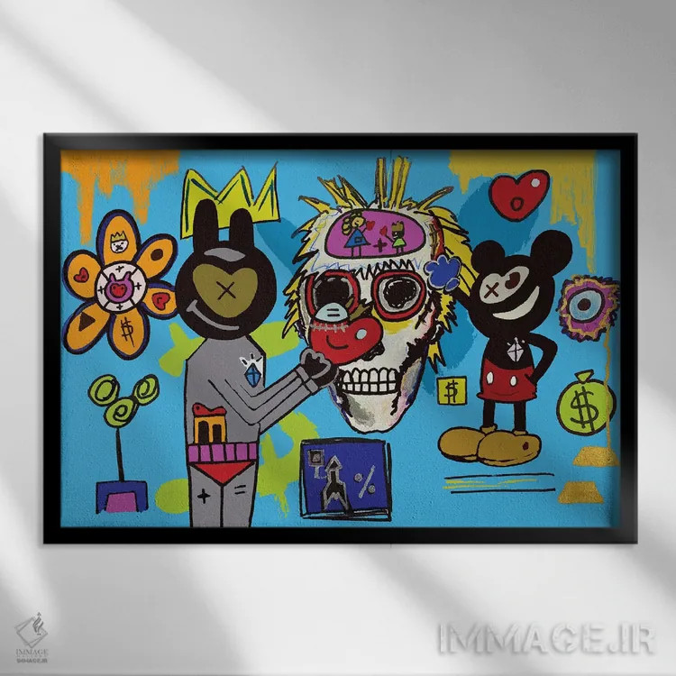 تابلو دکوراتیو سرزمین وارهول اثر گابریل کوزارلی - نمای قابدار مشکی