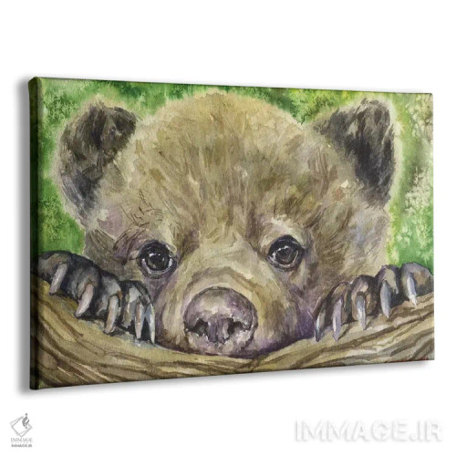 تابلو دکوراتیو توله خرس اثر جورج دیاچنکو - نمای پرسپکتیو محصول