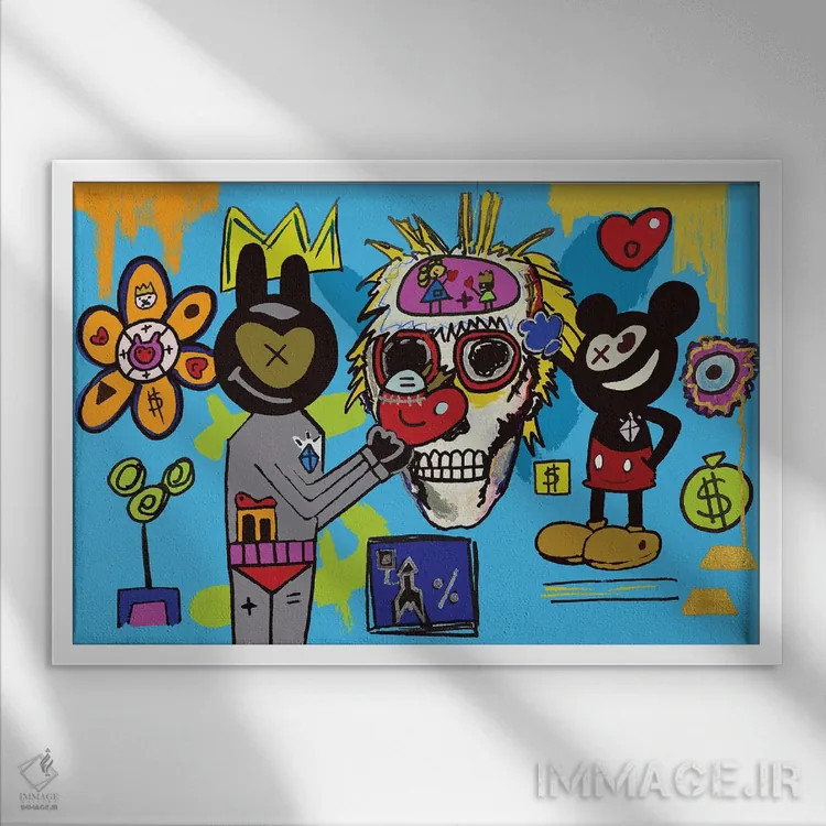 تابلو دکوراتیو سرزمین وارهول اثر گابریل کوزارلی - نمای قابدار سفید