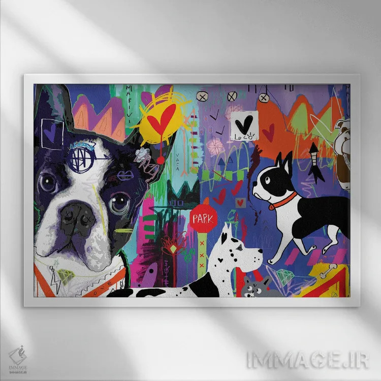 تابلو دکوراتیو پیاده روی اثر گابریل کوزارلی - نمای قابدار سفید