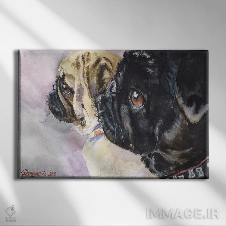 تابلو دکوراتیو سیاه و سفید اثر جورج دیاچنکو - نمای روبهرو روی دیوار