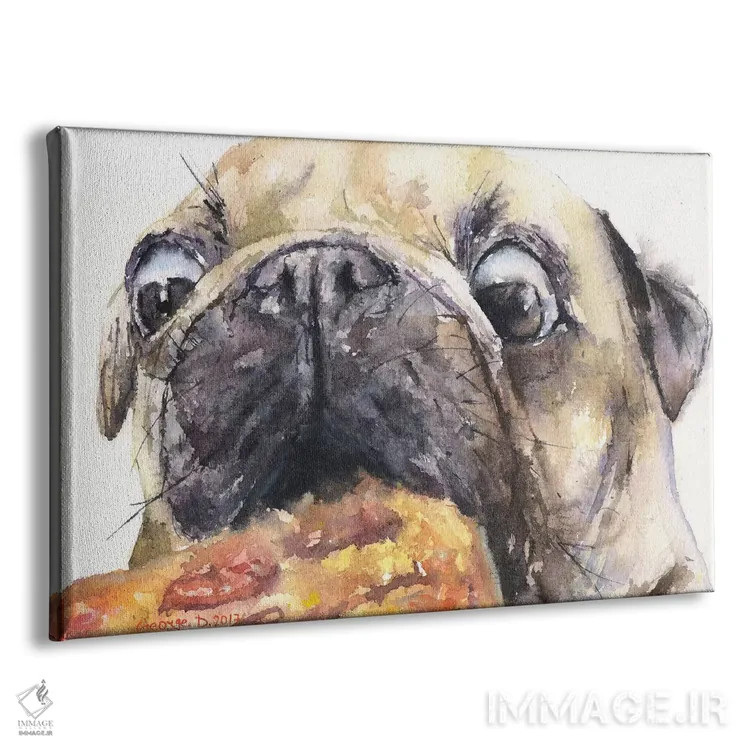 تابلو دکوراتیو پاگ و پیتزا ۴ اثر جورج دیاچنکو - نمای پرسپکتیو محصول