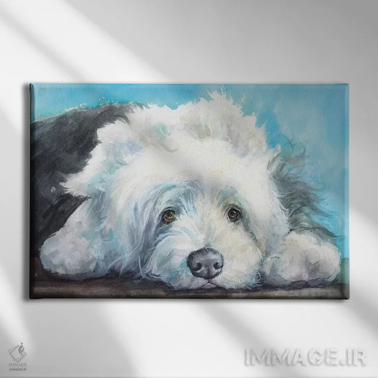 تابلو دکوراتیو شپرد انگلیسی پیر اثر جورج دیاچنکو - نمای روبهرو روی دیوار