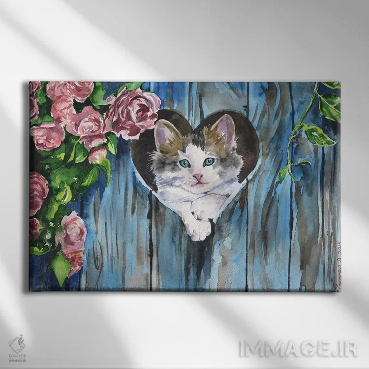 تابلو دکوراتیو آبی اثر جورج دیاچنکو - نمای روبهرو روی دیوار