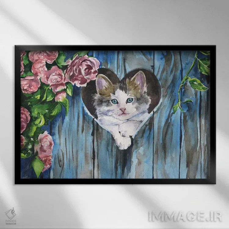 تابلو دکوراتیو آبی اثر جورج دیاچنکو - نمای قابدار مشکی