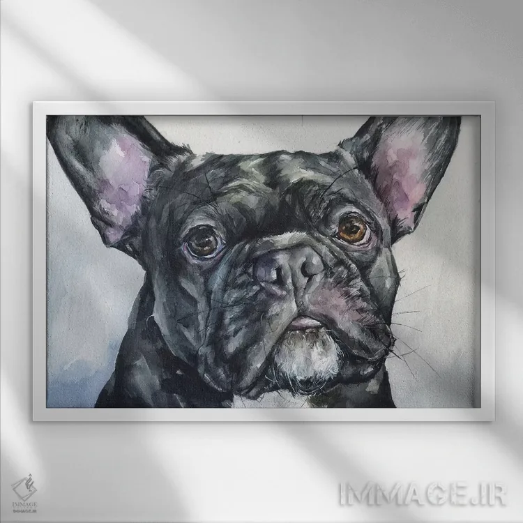 تابلو دکوراتیو فرانسوی سیاه اثر جورج دیاچنکو - نمای قابدار سفید