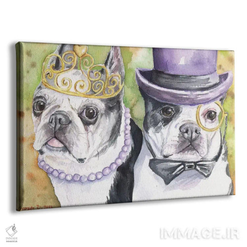 تابلو دکوراتیو خانواده بوستون تریر اثر جورج دیاچنکو - نمای پرسپکتیو محصول