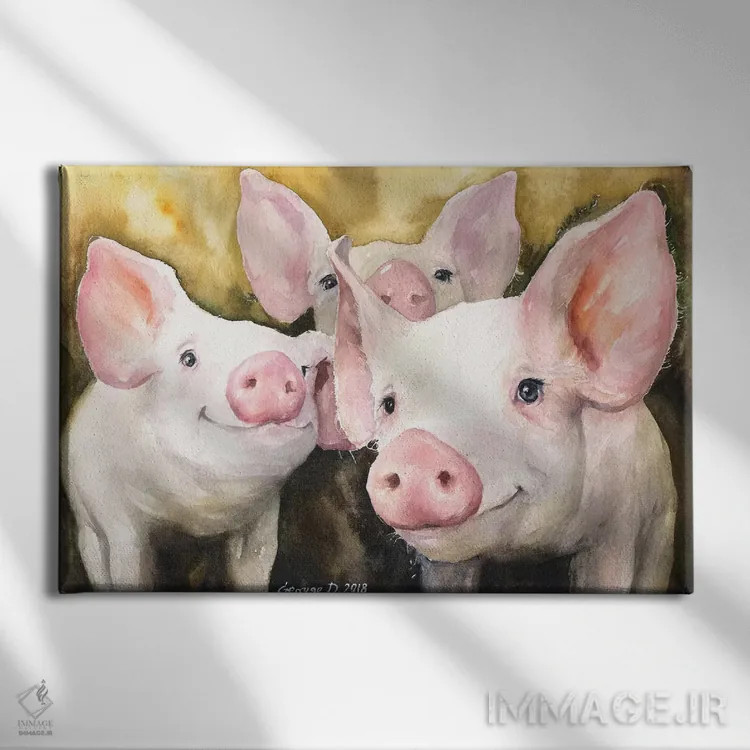 تابلو دکوراتیو دوستان خوشحال اثر جورج دیاچنکو - نمای روبهرو روی دیوار