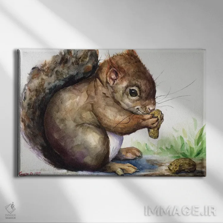 تابلو دکوراتیو سنجاب اثر جورج دیاچنکو - نمای روبهرو روی دیوار