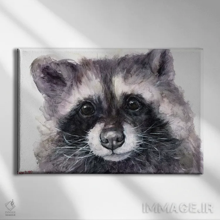 تابلو دکوراتیو راکون اثر جورج دیاچنکو - نمای روبهرو روی دیوار