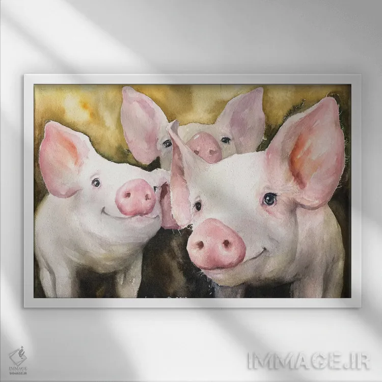 تابلو دکوراتیو دوستان خوشحال اثر جورج دیاچنکو - نمای قابدار سفید