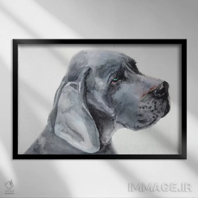 تابلو دکوراتیو گریت باور آبی اثر جورج دیاچنکو - نمای قابدار مشکی