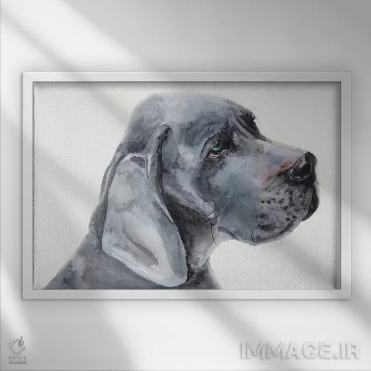 تابلو دکوراتیو گریت باور آبی اثر جورج دیاچنکو - نمای قابدار سفید