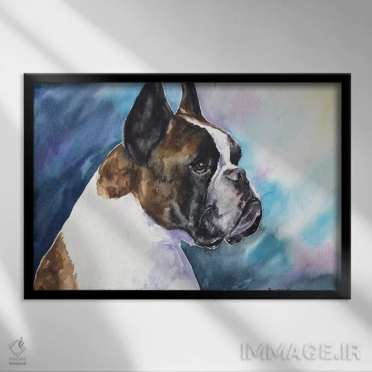 تابلو دکوراتیو باکسر اثر جورج دیاچنکو - نمای قابدار مشکی