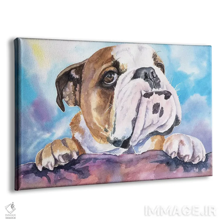 تابلو دکوراتیو بولداگ بامزه اثر جورج دیاچنکو - نمای پرسپکتیو محصول