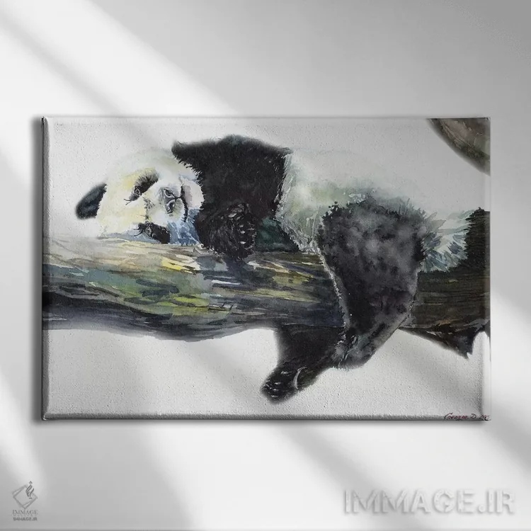 تابلو دکوراتیو پاندا اثر جورج دیاچنکو - نمای روبهرو روی دیوار