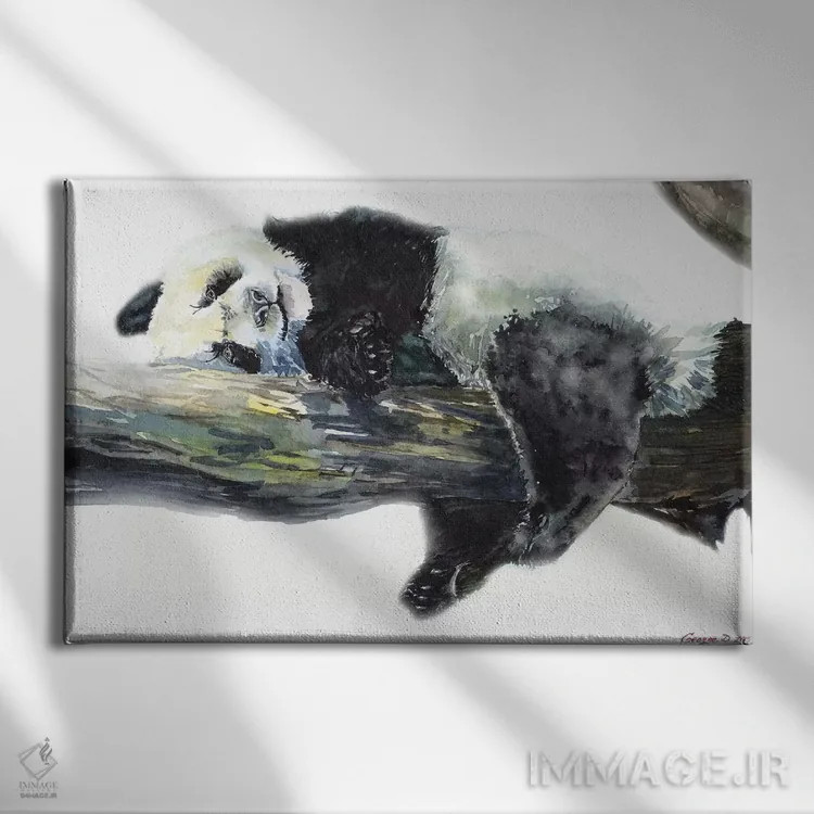 تابلو دکوراتیو پاندا اثر جورج دیاچنکو - نمای روبهرو روی دیوار