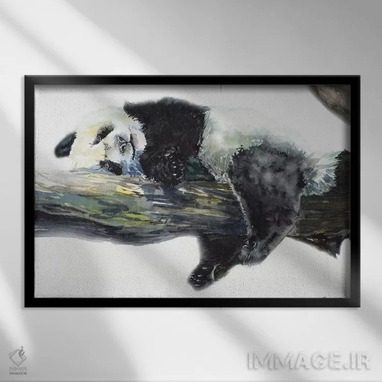 تابلو دکوراتیو پاندا اثر جورج دیاچنکو - نمای قابدار مشکی