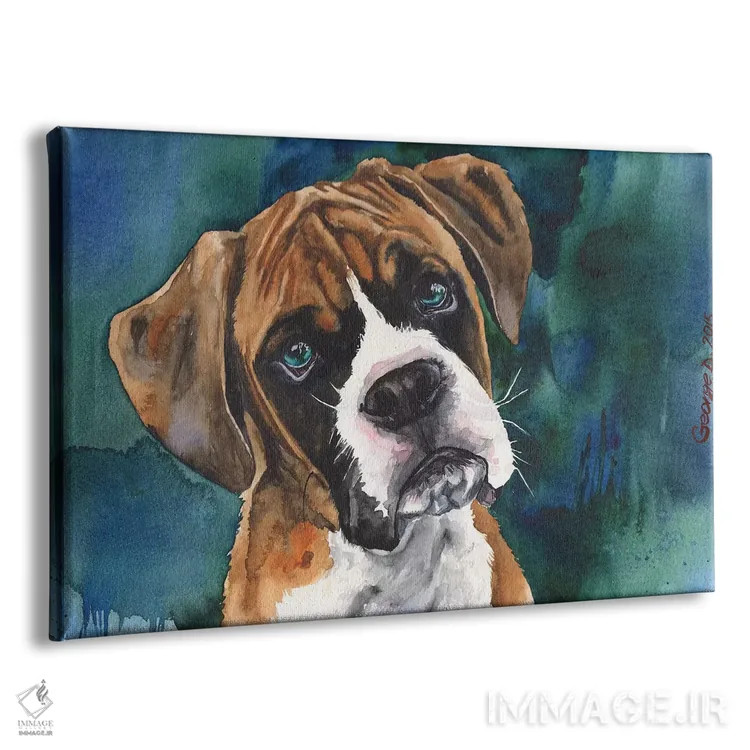 تابلو دکوراتیو توله باکسر اثر جورج دیاچنکو - نمای پرسپکتیو محصول