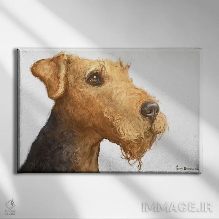 تابلو دکوراتیو ایردیل با زمینه سفید اثر جورج دیاچنکو - نمای روبهرو روی دیوار