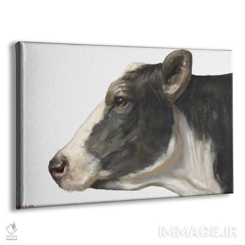 تابلو دکوراتیو گاو با زمینه سفید اثر جورج دیاچنکو - نمای پرسپکتیو محصول