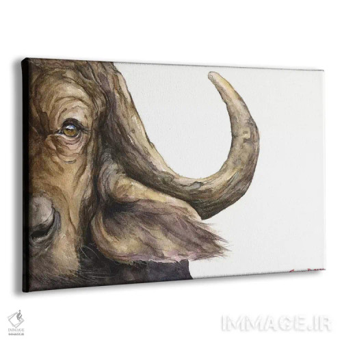 تابلو دکوراتیو گاو وحشی آفریقایی اثر جورج دیاچنکو - نمای پرسپکتیو محصول