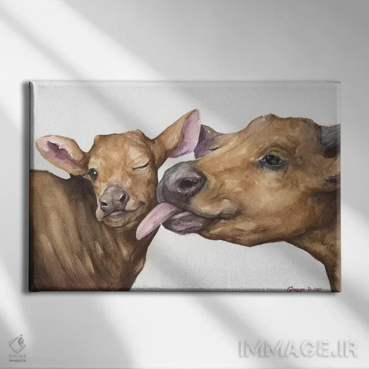 تابلو دکوراتیو عشق مادرانه اثر جورج دیاچنکو - نمای روبهرو روی دیوار