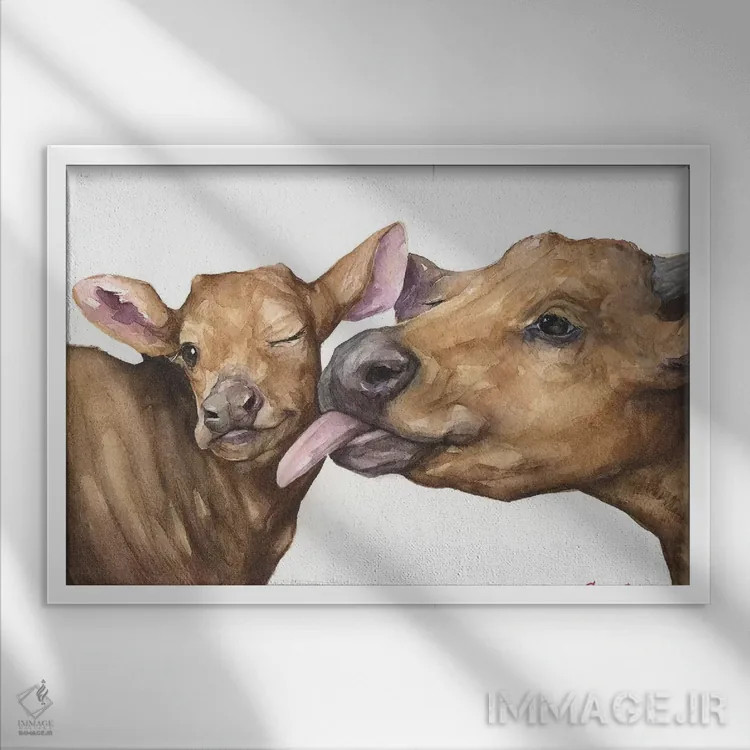 تابلو دکوراتیو عشق مادرانه اثر جورج دیاچنکو - نمای قابدار سفید