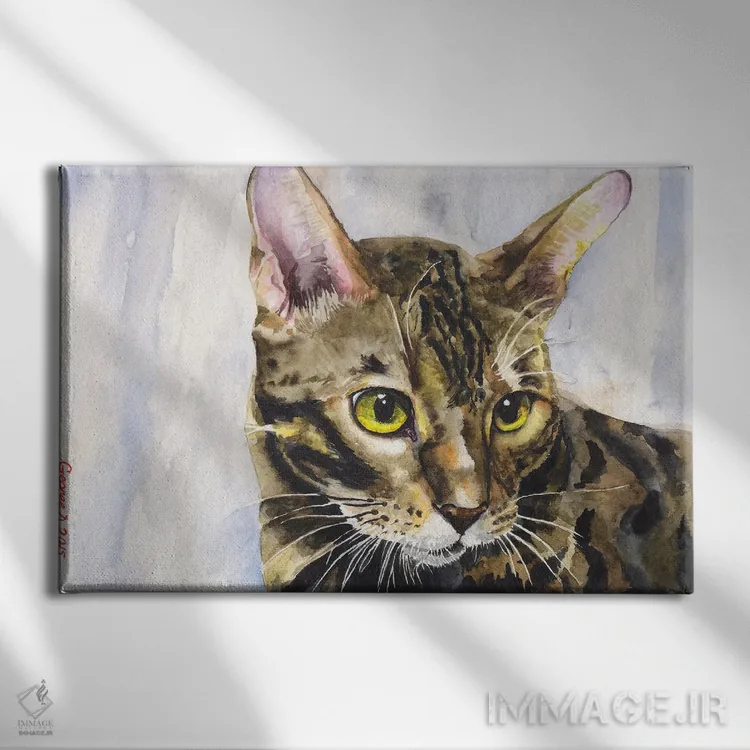 تابلو دکوراتیو بچه گربه اثر جورج دیاچنکو - نمای روبهرو روی دیوار