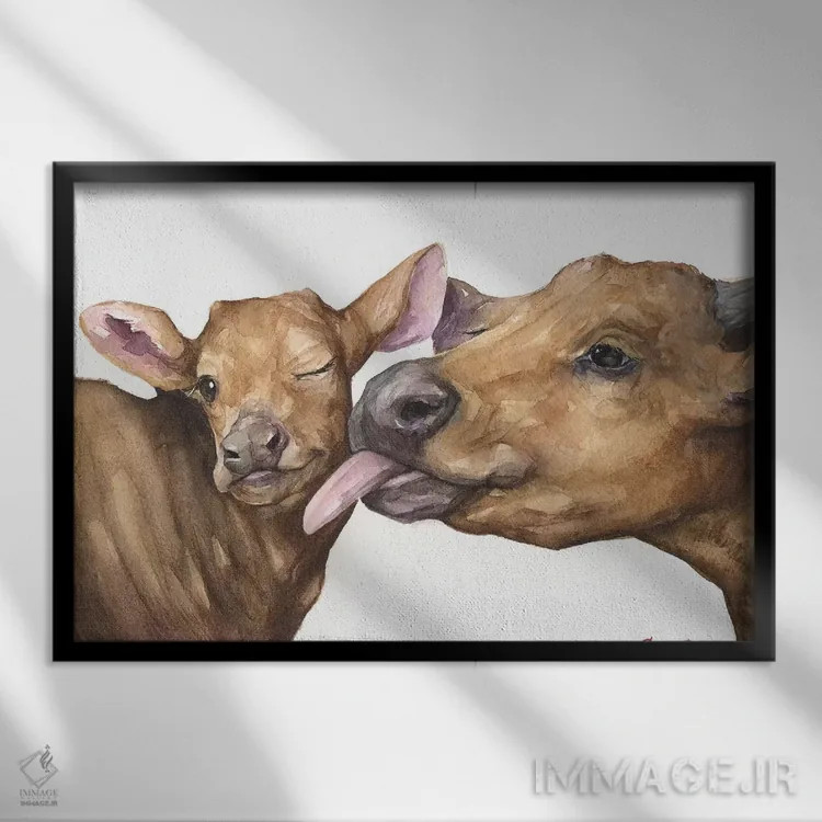 تابلو دکوراتیو عشق مادرانه اثر جورج دیاچنکو - نمای قابدار مشکی