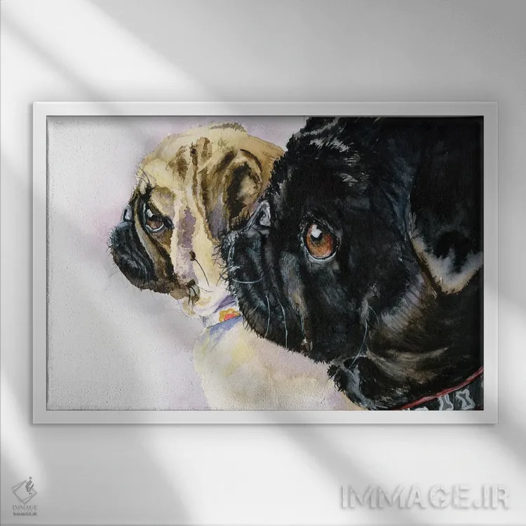 تابلو دکوراتیو دوستان با هم اثر جورج دیاچنکو - نمای قابدار سفید