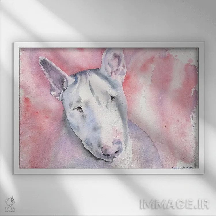 تابلو دکوراتیو بول تریر اثر جورج دیاچنکو - نمای قابدار سفید