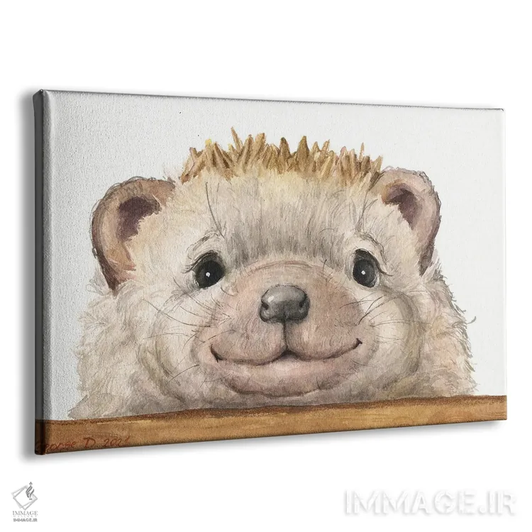 تابلو دکوراتیو جوجه تیغی با حصار چوبی اثر جورج دیاچنکو - نمای پرسپکتیو محصول