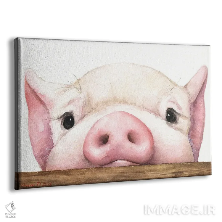 تابلو مدرن خوکچه با حصار چوبی اثر جورج دیاچنکو - نمای پرسپکتیو محصول