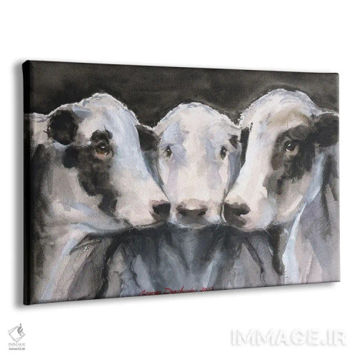 تابلو دکوراتیو سه گاو اثر جورج دیاچنکو - نمای پرسپکتیو محصول