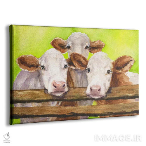 تابلو دکوراتیو سه گاو دوست با پس زمینه اثر جورج دیاچنکو - نمای پرسپکتیو محصول