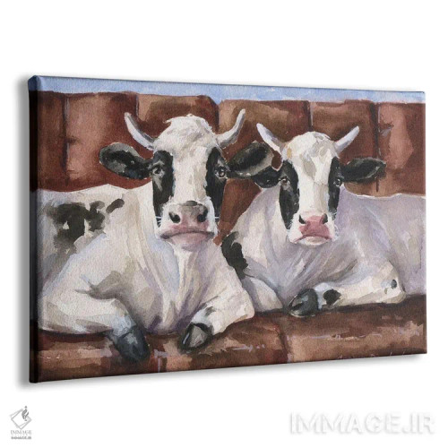 تابلو دکوراتیو دو گاو روی مبل اثر جورج دیاچنکو - نمای پرسپکتیو محصول