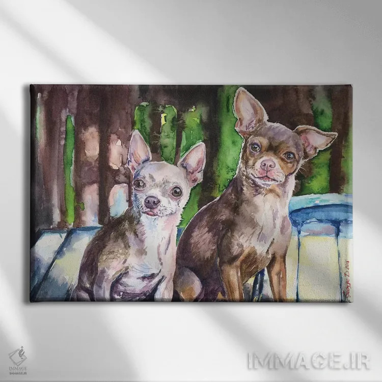 تابلو دکوراتیو چیهواهواها اثر جورج دیاچنکو - نمای روبهرو روی دیوار