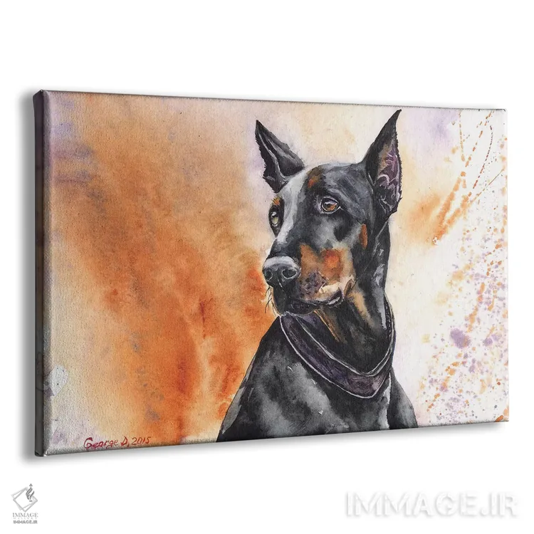 تابلو دکوراتیو دابرمن اثر جورج دیاچنکو - نمای پرسپکتیو محصول