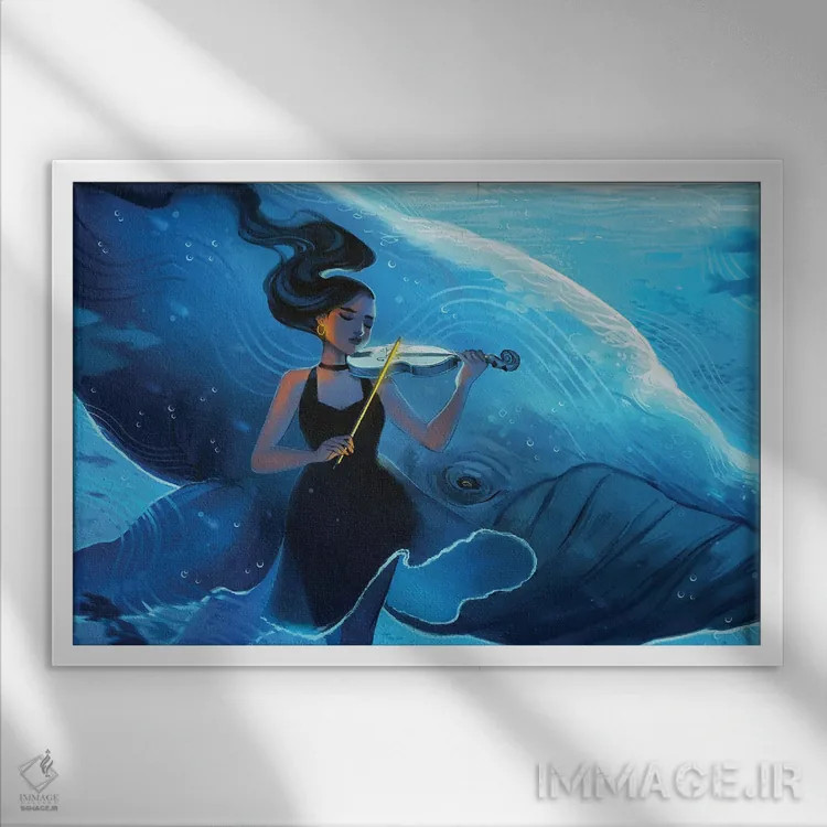 تابلو دکوراتیو سرناد اثر ژنووا بی - نمای قابدار سفید