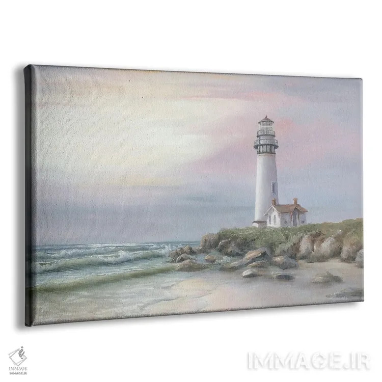 تابلو دکوراتیو فانوس دریایی در غروب اثر جورجیا جانیس - نمای پرسپکتیو محصول