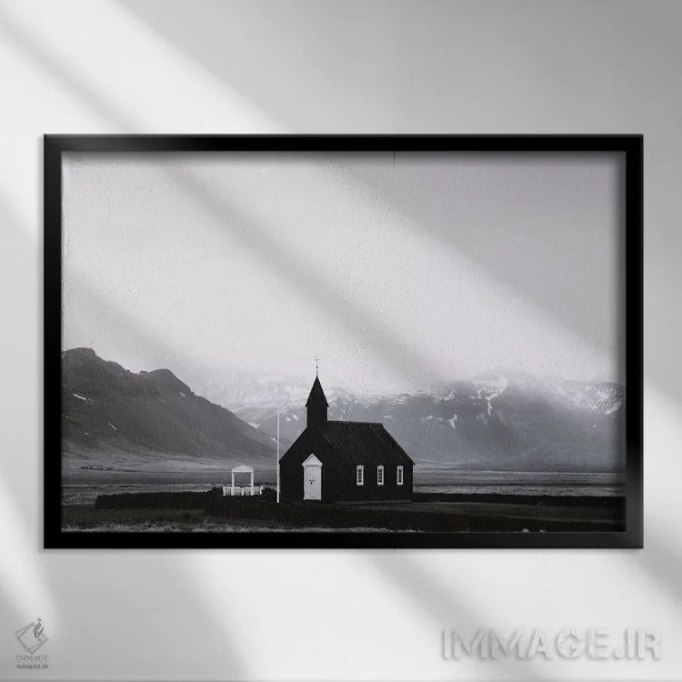 تابلو دکوراتیو کلیسای سیاه بودیر II اثر مونیکا استریگل - نمای قابدار مشکی